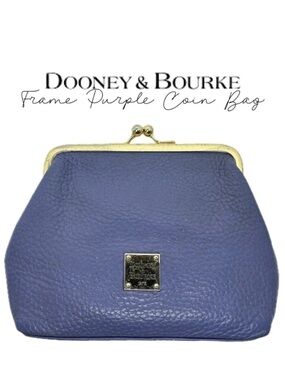 Dooney and Bourke DB Lavendar Purple Pebble Grain Vintage Frame Coin Bag